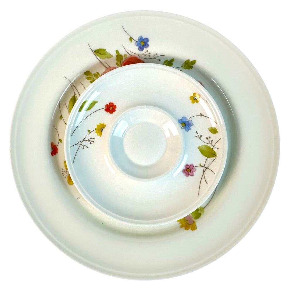 Mikasa Bone China Japan 1974-1996 Retired 'Just Flowers' Dinner Plate & Saucer